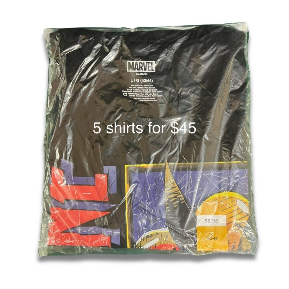 CITY AFLAME MARVEL Graphic Tee Collection Large Charcoal Multi Color Abstract De